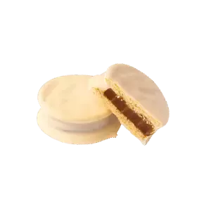 ממולא בדולסה דה לצ’ה ומצופה בשוקולד לבן