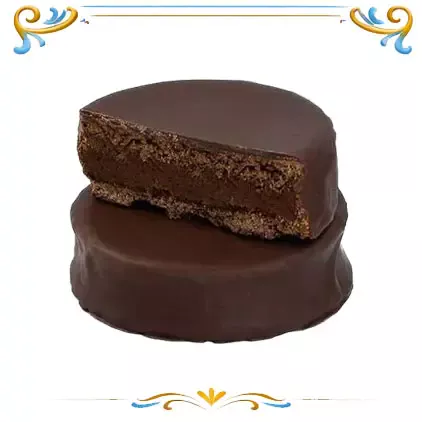 Relleno de mousse de chocolate y cobertura de chocolate