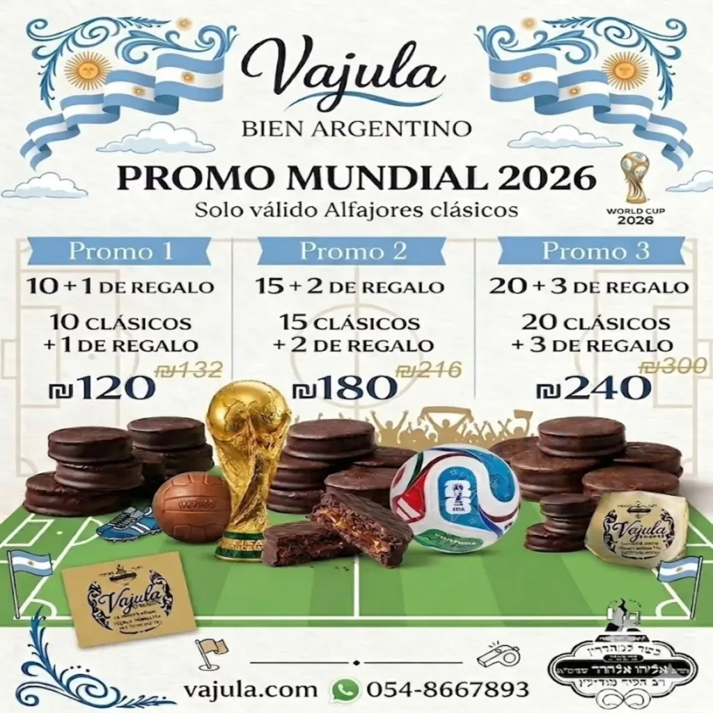ATENCI&Oacute;N‼️‼️‼️ Si abr&iacute;s la caja, se terminando en minutos 😅 Por eso lanzamos la Promo Mundial 2026: ⚽ 10 + 1 GRATIS ⚽ 15 + 3 GRATIS ⚽ 20 + 5 GRATIS Cuantos m&aacute;s llev&aacute;s, m&aacute;s regalamos. 🇦🇷 El verdadero alfajor argentino, hecho para compartir... o para no compartir 😏 Cada partido se comparte con un buen Alfajor!! 📲 Pedidos: 054-8667893 ⏳ Stock limitado.